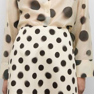 Mango Polka Dot Skirt - Black and Beige size 4